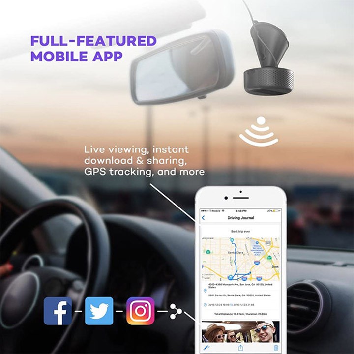 Camera Hành Trình VAVA Dual Dash Cam VD002 – 2 mắt trước sau