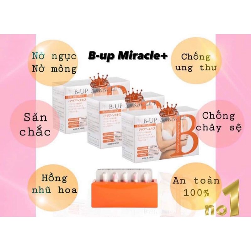 Viên uống nở ngực, mông B-Up Miracle + 60 viên Nhật Bản