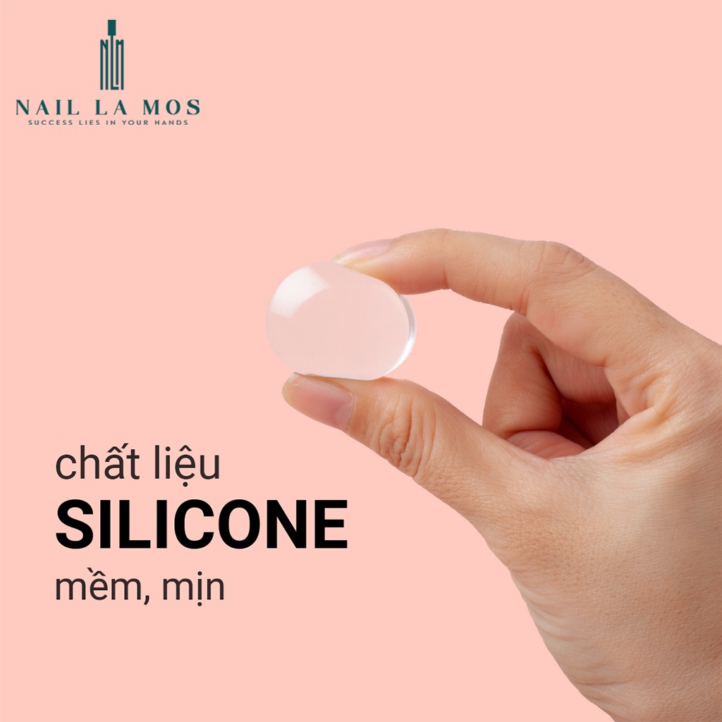 Con dấu in móng tay - đầu in nail silicone tạo phen đầu móng loại 1 trong suốt, chất mềm chuyên dụng(tặng kèm tấm gạt)