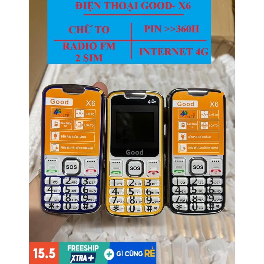 ĐIỆN THOẠI NGƯỜI GIÀ GOOD X6/ ĐIỆN THOẠI NGƯỜI GIÀ MỚI NEW CHÍNH HÃNG/ BẢO HÀNH 24 THÁNG