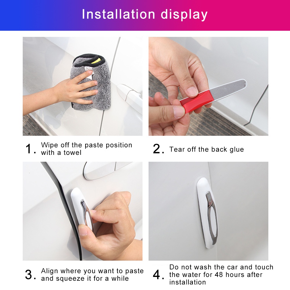 Bộ 4 Dải Dán Bảo Vệ Cạnh Cửa Xe Hơi Chống Va Chạm / Trầy Xước