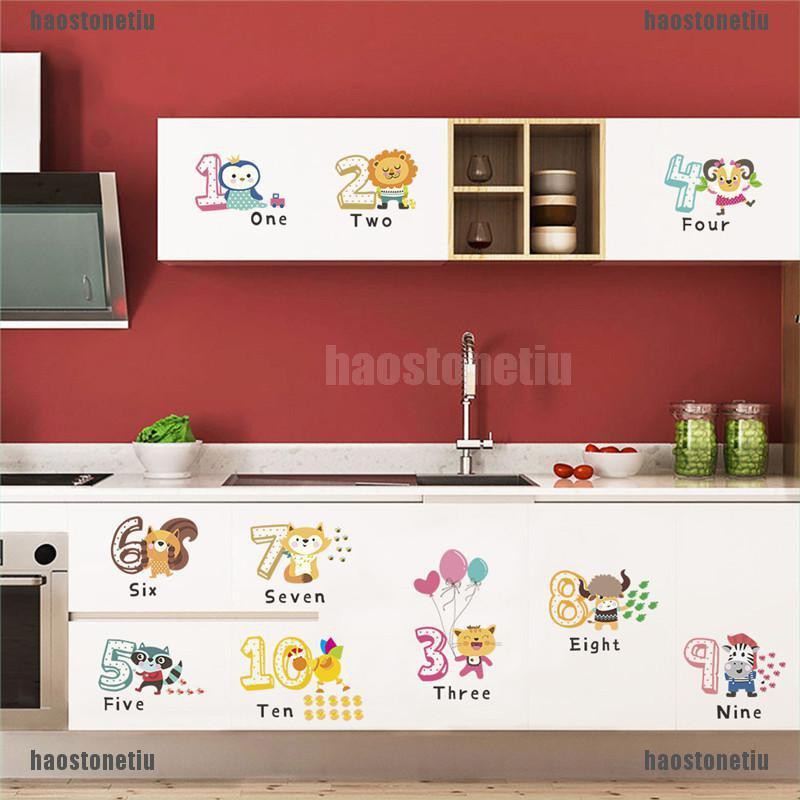 1 Set sticker Dán Tường Trang Trí Phòng Bé Hình Chữ Cái &amp; Con Số