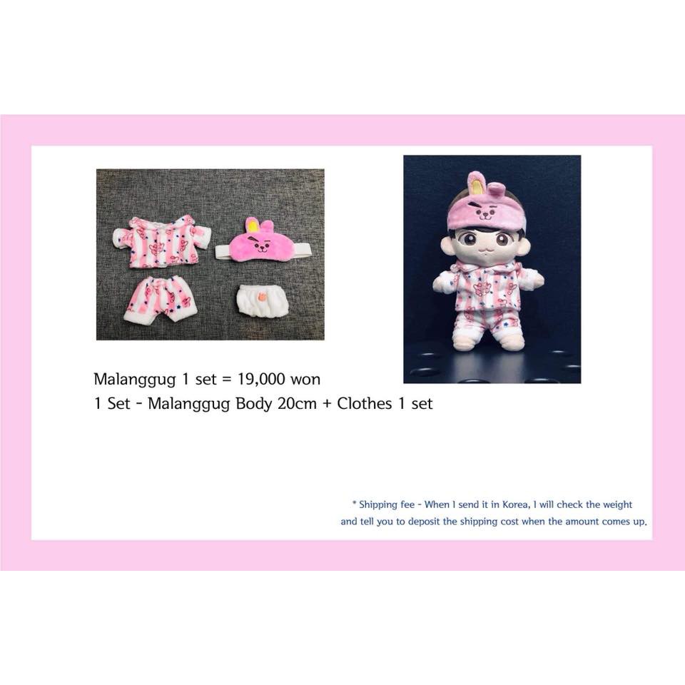 Malang Kook - Búp bê doll BTS Jungkook JK 20cm fansite đủ set 1 bộ có tách lẻ