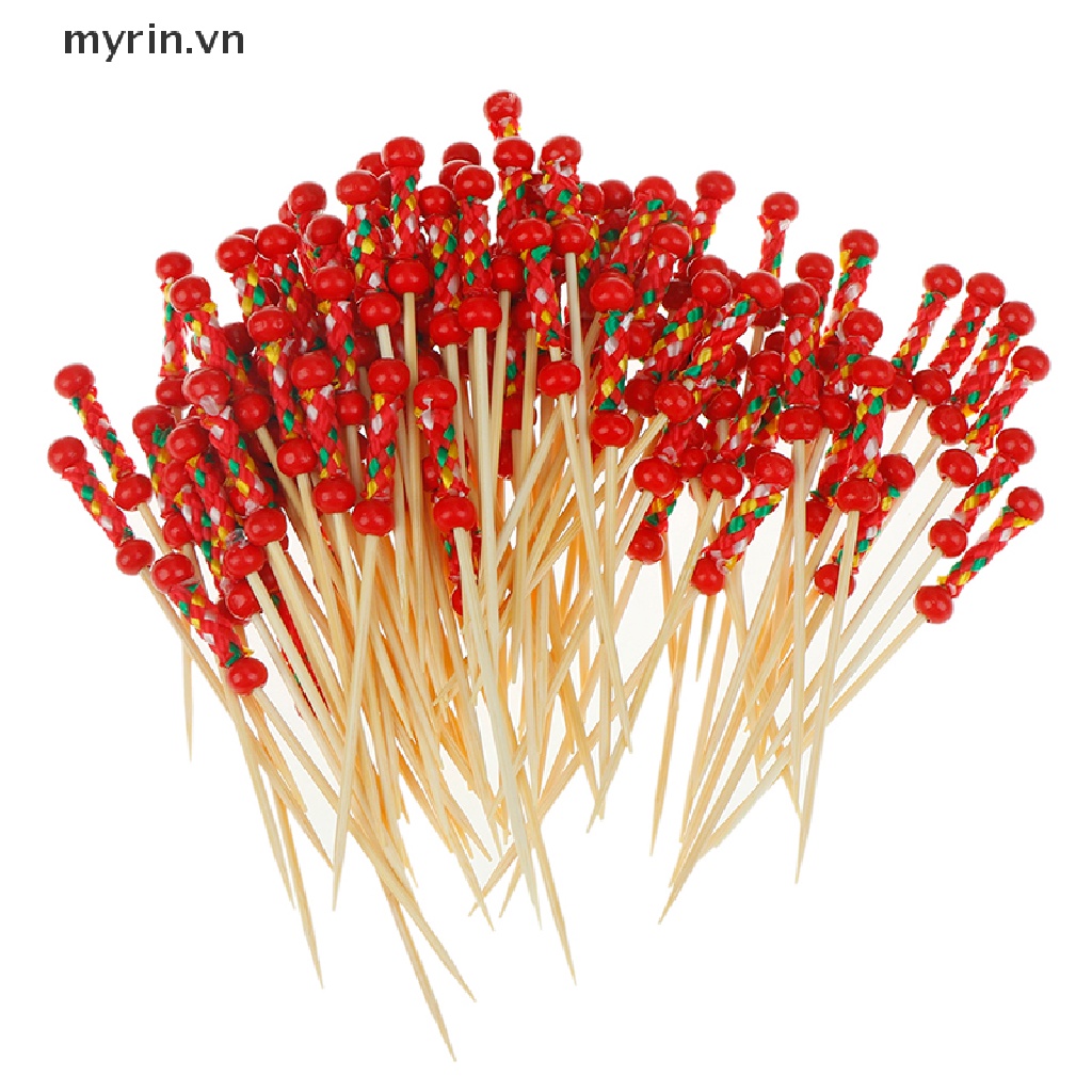 Set 100 Tăm Tre Hai Đầu Dùng Để Trang Trí Đồ Tráng Miệng / Tiệc Cưới
