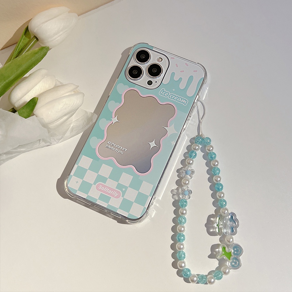 Ốp Điện Thoại Họa Tiết Hoa/ Chú Vịt/ Hoa Kèm Dây Đeo Cho iPhone 11 12 13 Pro max mini XS max xr 7 8 se2020 plus