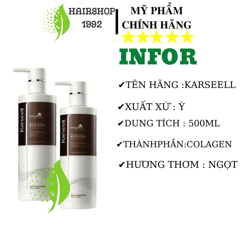 Kem ủ tóc - hấp tóc keratin Karseell phục hồi tóc khô xơ hư tổn nặng do làm hóa chất 500ml