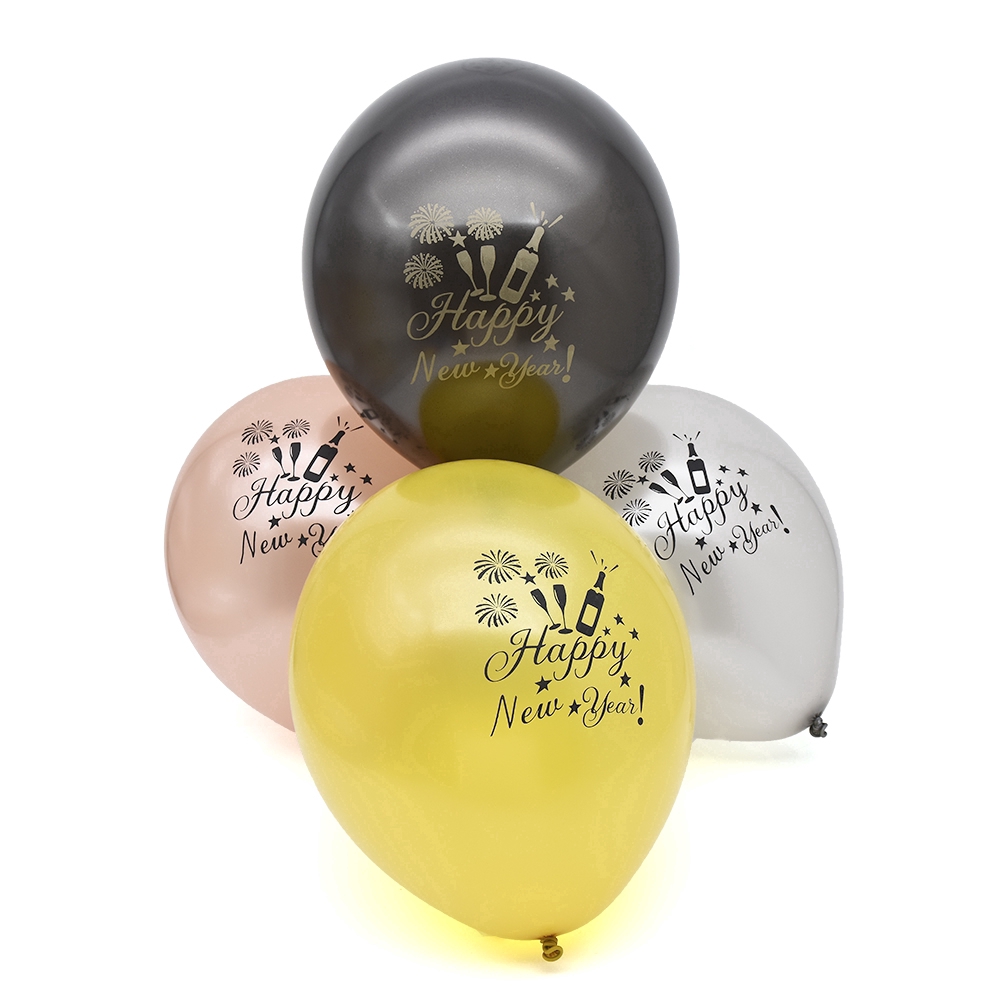 Set 10 bong bóng cao su latex 12 inch chúc mừng năm mới/tiệc tùng