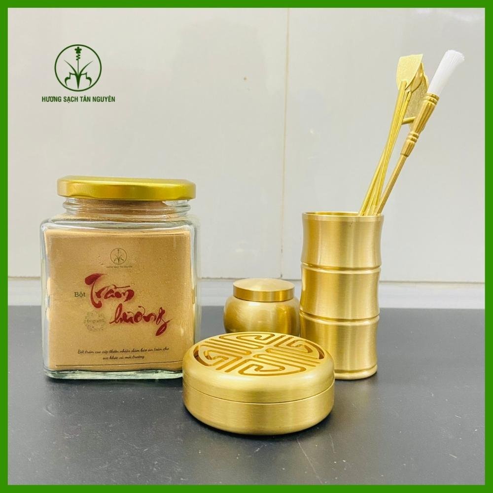 Bột trầm hương Tân Nguyên, trầm cao cấp thơm tự nhiên, trầm bột hũ 60gr