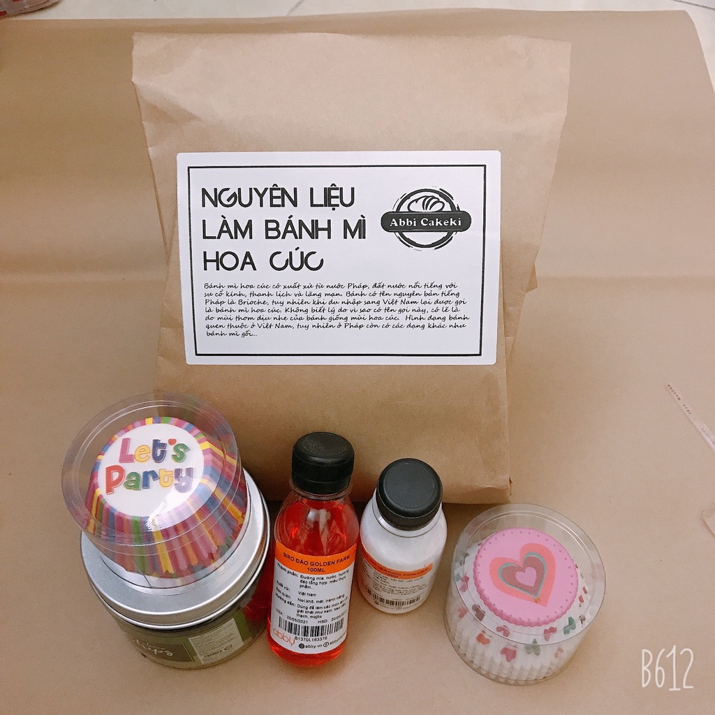 [Ship tỉnh] Set nguyên liệu làm bánh mì hoa cúc (Không có bơ nhạt)