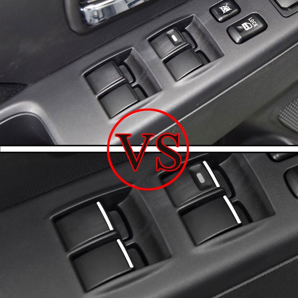 Bộ 7 Miếng Dán Trang Trí Nút Công Tắc Cửa Sổ Xe Hơi Mitsubishi ASX 2011-2016 Outlander Pajero Sport Lancer EX