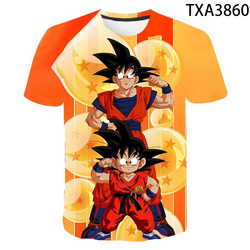 Áo thun tay ngắn in họa tiết Dragon Ball 3D thời trang cho nam và nữ