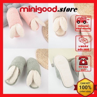 Dép bông giữ ấm MINIGOOD tai thỏ dễ thương