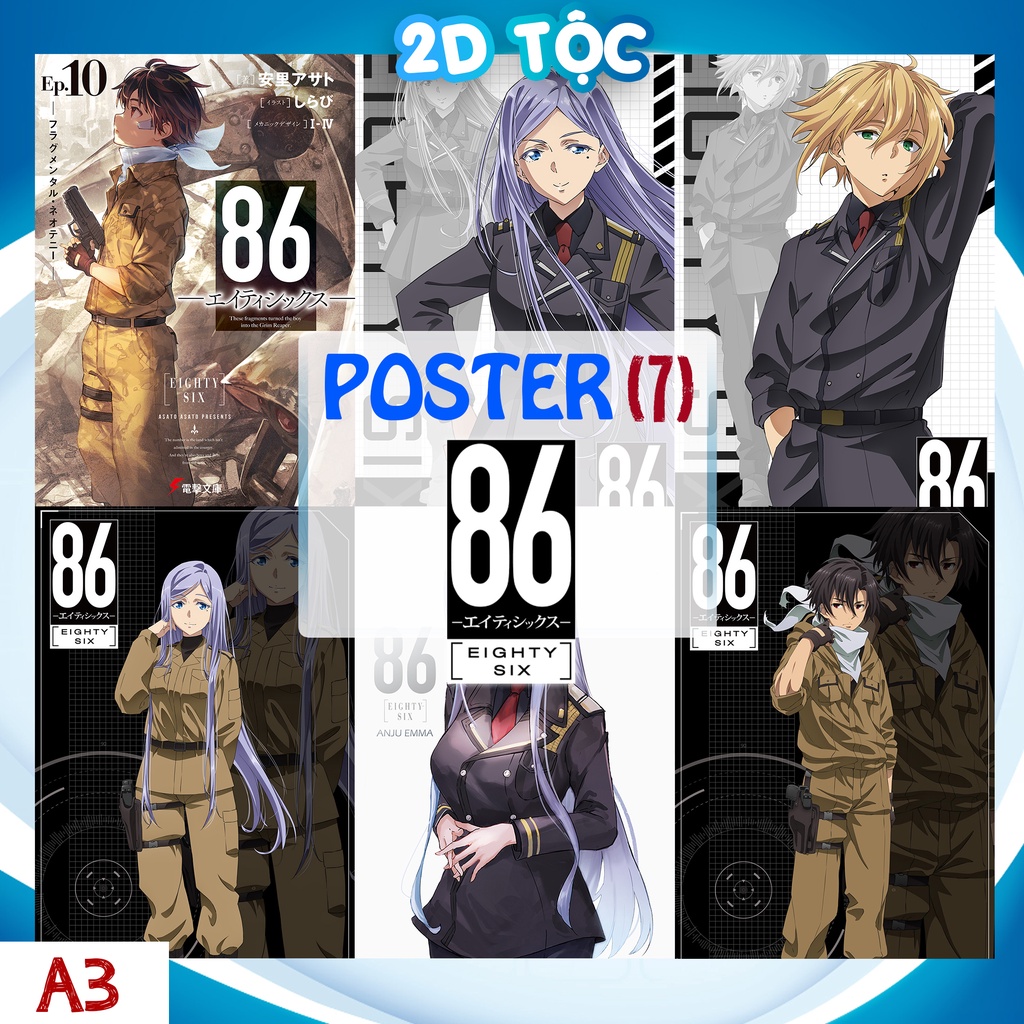 TRANH POSTER A3 DÁN TƯỜNG ANIME MANGA LIGHT NOVEL 86 EIGHTY SIX (7) - 2D TỘC SHOP