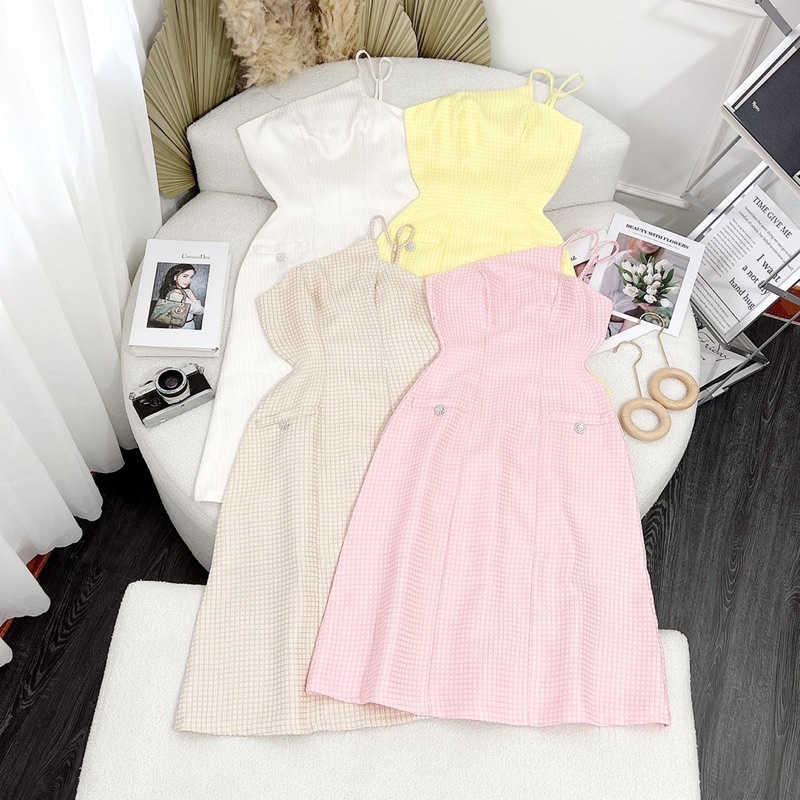 Đầm Lệch Dây 2 Túi