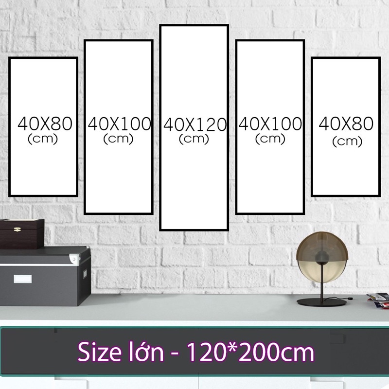 Tranh Treo Tường Tráng Gương, Tranh Treo Phòng Khách, Phòng Ngủ, Trang Trí Nhà Cửa Kích Thước 90x1m5