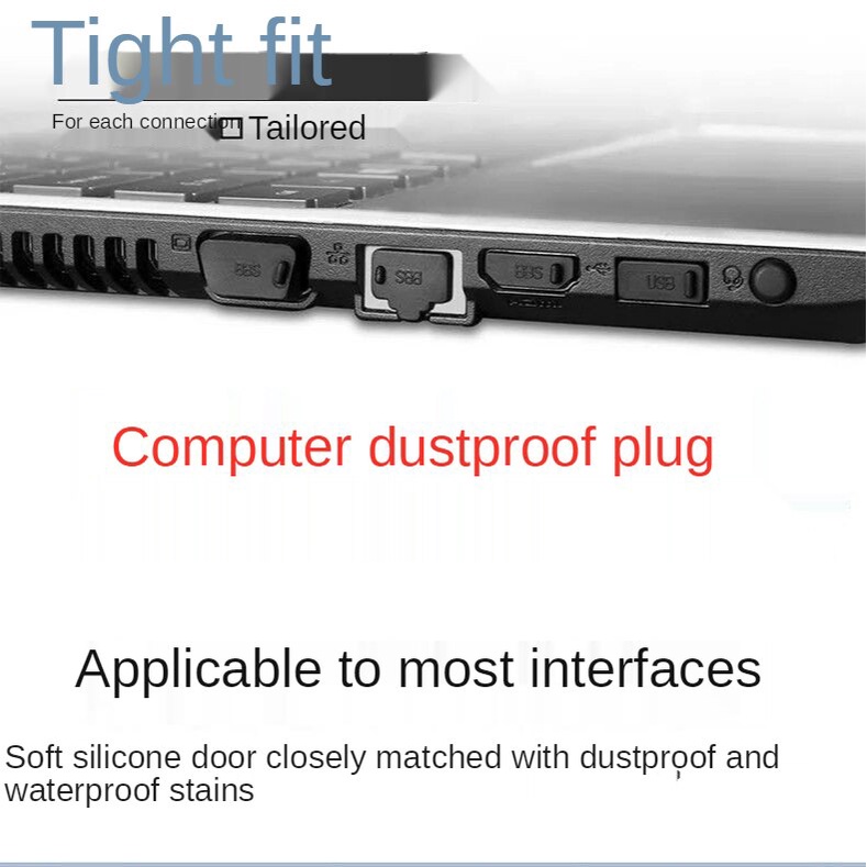 Set 13 đầu cắm silicon chống bụi cho các cổng máy tính/laptop nhiều màu sắc tùy chọn