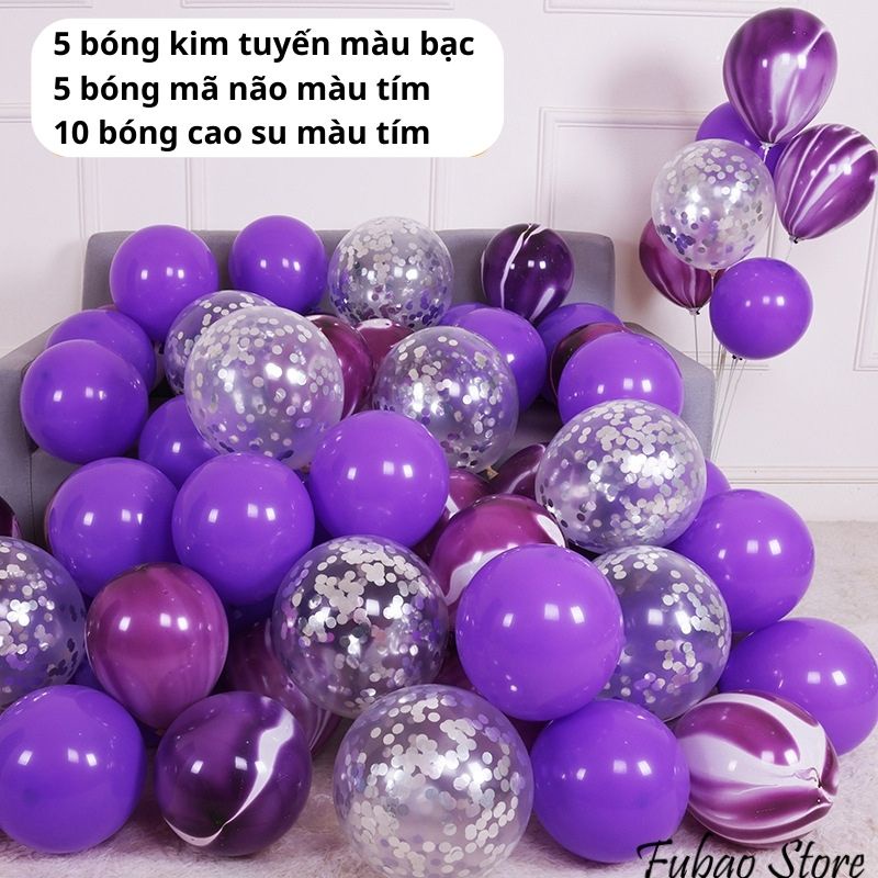 Set bóng mix màu trang trí sinh nhật, party màu xanh navy Fubao Store