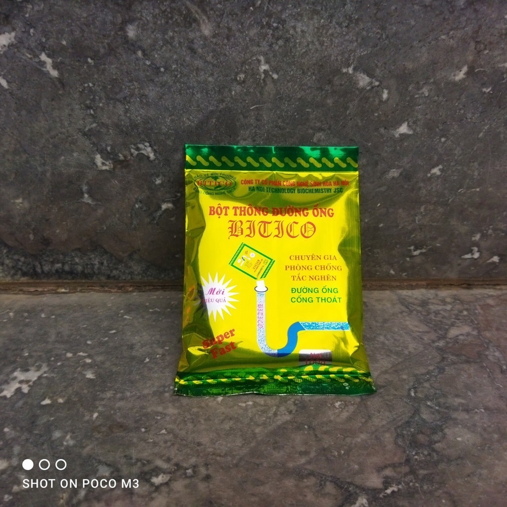 Bột Thông Cống Cực Mạnh Bitico -  Hiệu Quả 100% Thông Tắc Bồn Cầu, Đường Ống, Bồn Rửa Mặt
