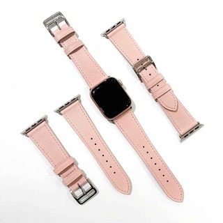Dây da her.mes màu hồng dành cho đồng hồ thông minh