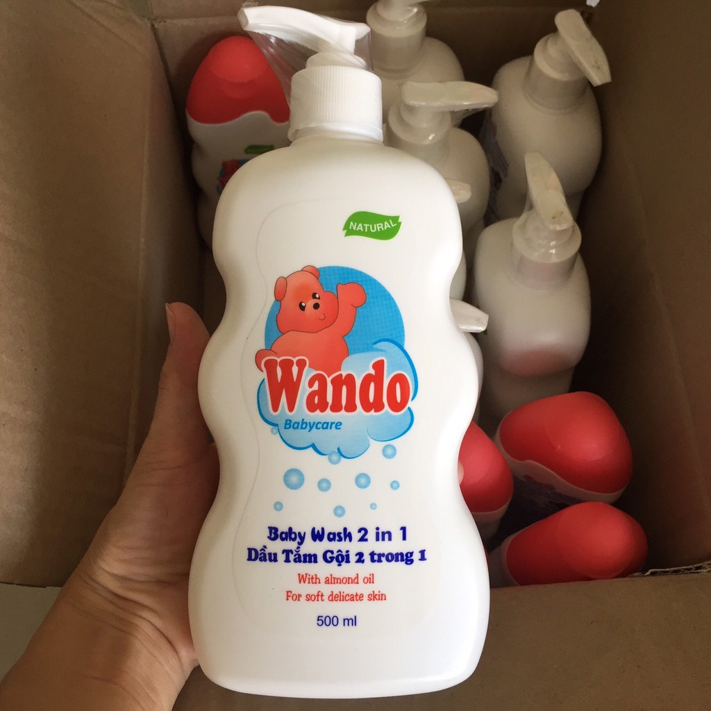 Dầu tắm gội trẻ em Wando 2 trong 1 chọn size