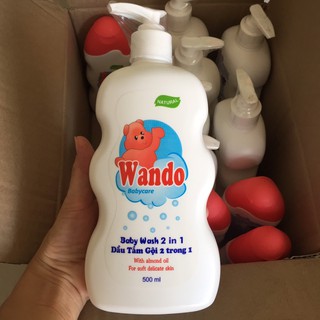 WANDO tắm gội trẻ em 2 trong 1 chai lớn 500g