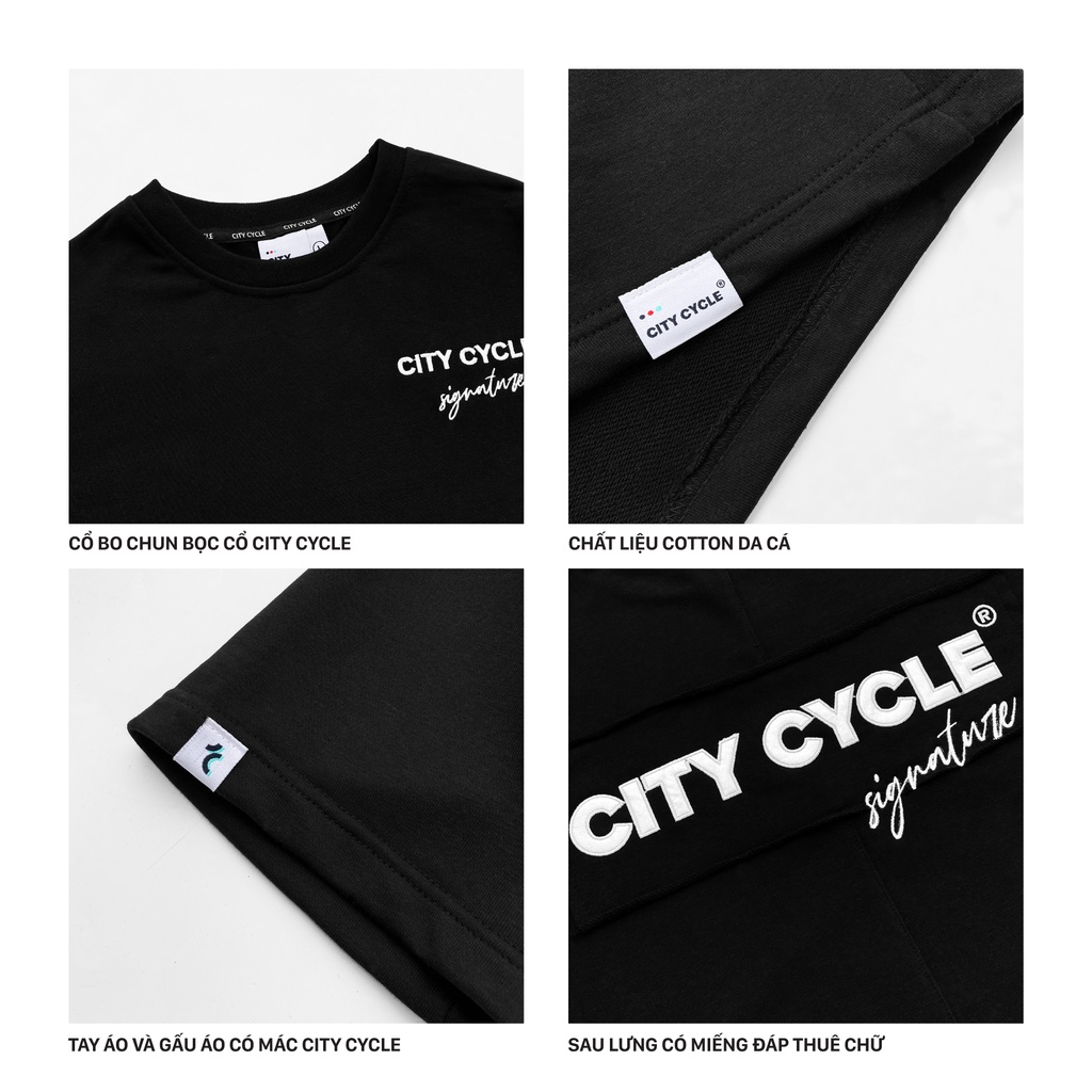 Áo thun local brand thêu Signature City Cycle oversize nam nữ form rộng