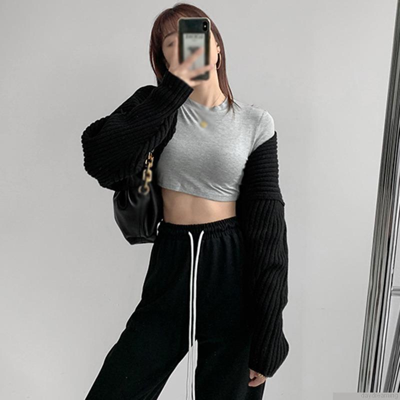 Áo khoác cardigan/ áo yếm màu trơn hở phía trước thời trang dành cho nữ