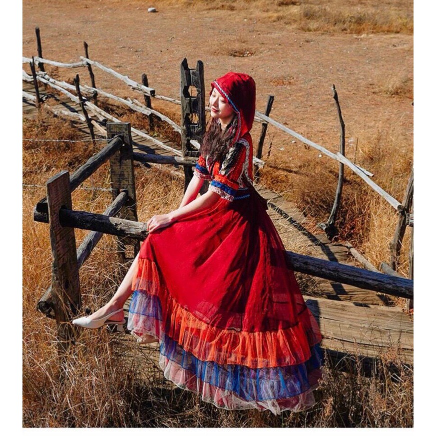 VÁY MAXI THỔ CẨM ĐI BIỂN💃FREE SHIP 💃YÊU LÀ RẤT YÊU ♥️ | BigBuy360 - bigbuy360.vn