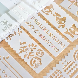 Bộ 8 khuôn vẽ tranh hoạt hình bằng tay DIY