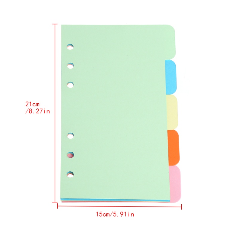 Set 5 Giấy Bìa Cứng 6 Lỗ Nhiều Màu Sắc Cho Sổ Tay A5 A6