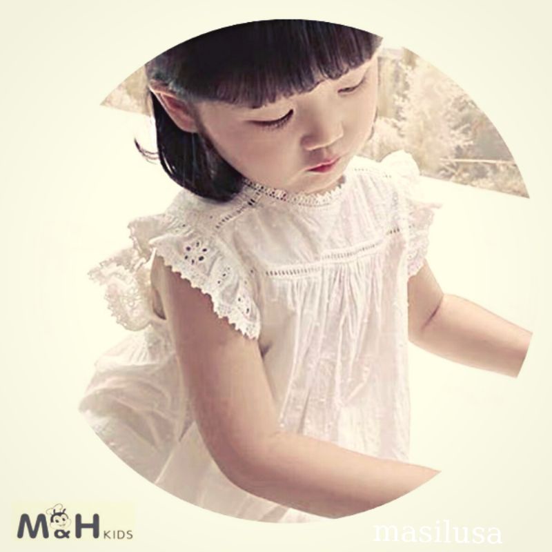 Đầm bé gái vải thô boil