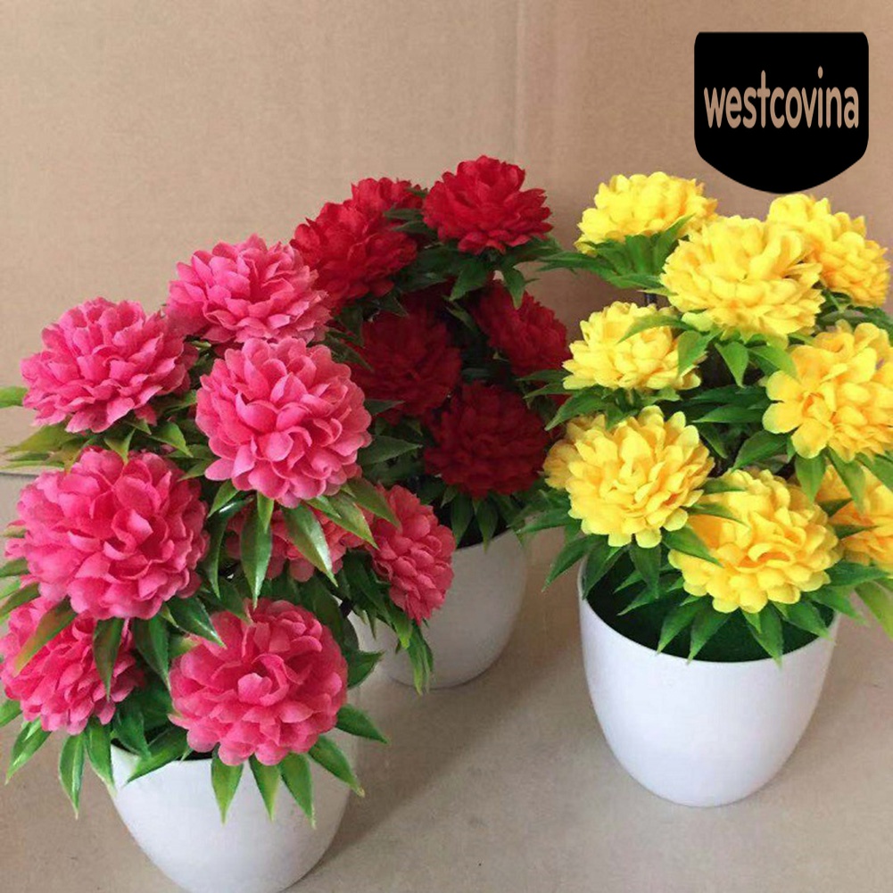 [Hot]☀ 1 Chậu Hoa Cúc Nhân Tạo Trang Trí Nội Thất