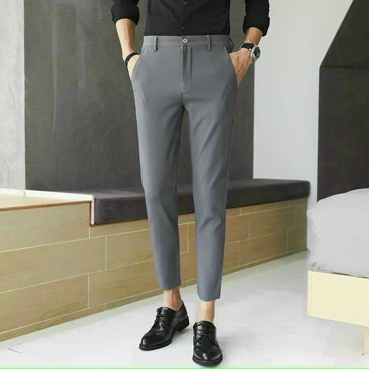 Quần tây âu màu xám đậm chất vải cao cấp hàng y hình,quần dài trơn nam,quần nam công sở đi học dự tiệc T-FASHION 24H QN9