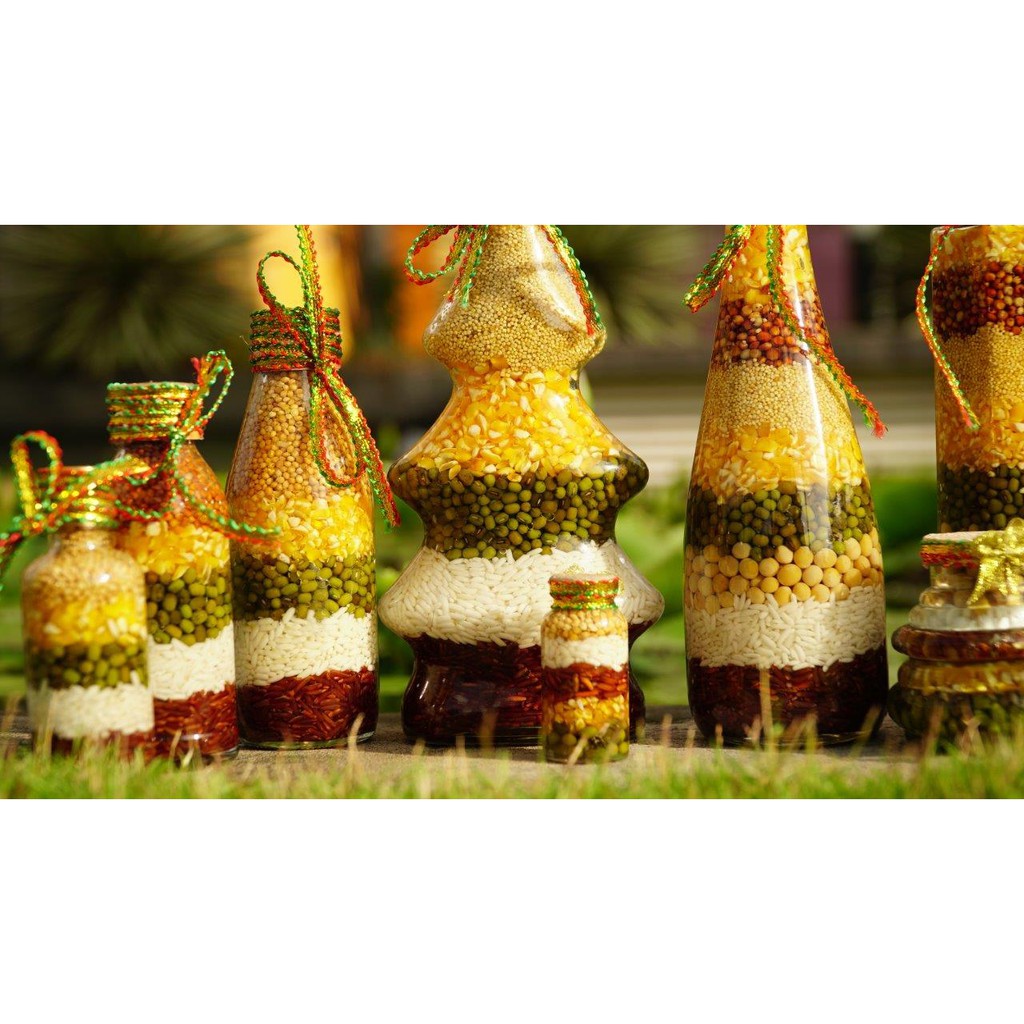 Ngũ cốc phong thủy tháp ba tầng MAY MẮN đặt bàn - Cao 7cm | BigBuy360 - bigbuy360.vn