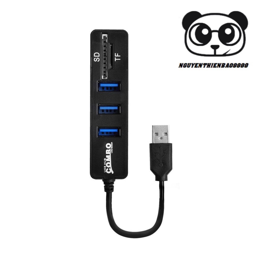 Hub Usb Gồm 3 Cổng Usb Kèm Đầu Đọc Thẻ Nhớ SD/TF