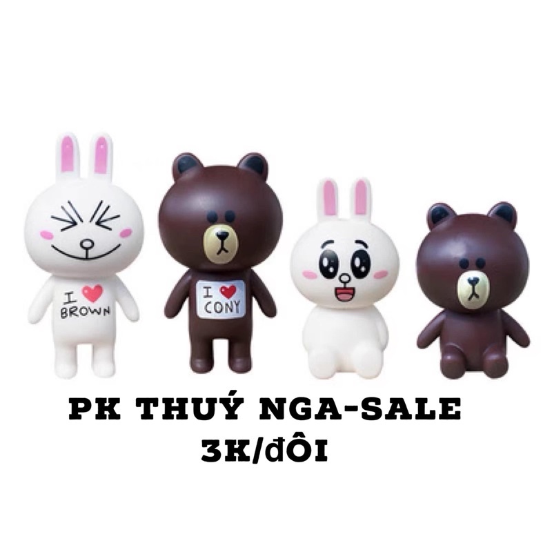 10 đôi gấu thỏ trang trí bánh kem