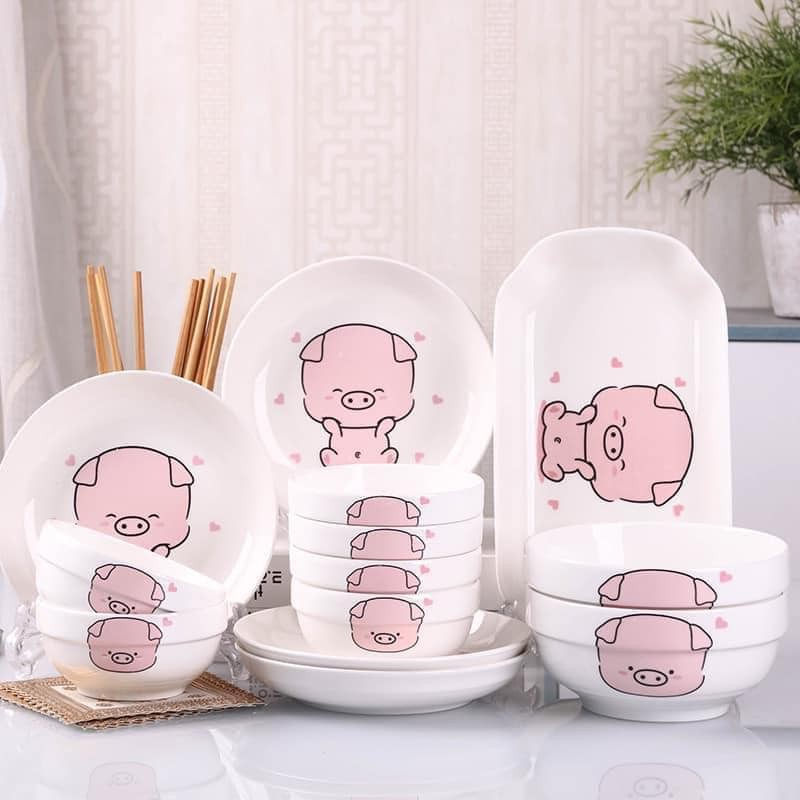 Sét 29 chi tiết bát đĩa hoạt hình
