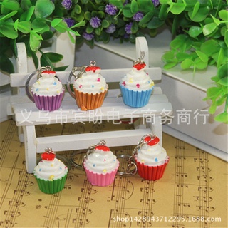 3 Móc Khóa Mô Hình Bánh Cupcake - Thỏ Hồng VPP