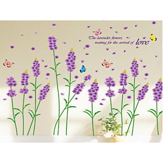 Decal trang trí phòng khách, phòng ngủ, phòng ăn-hoa oải hương tím