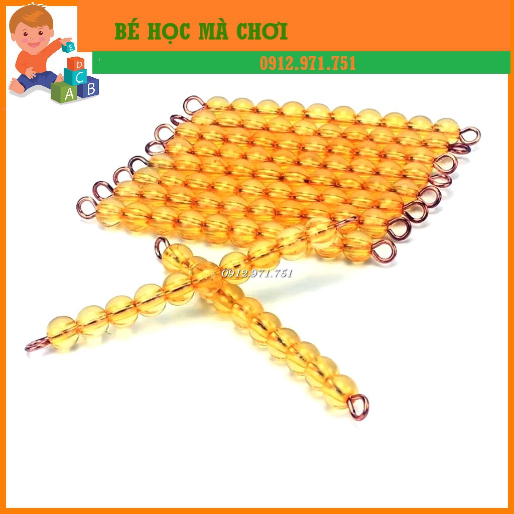 Bộ cườm 45 chuỗi cườm và 45 hạt cườm trong cao cấp - Gíao cụ Montessori