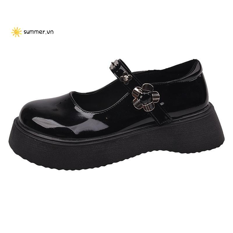 Giày Mary Jane Bằng Da Đế Dày Tăng Chiều Cao Phong Cách Nhật Bản Ngọt Ngào