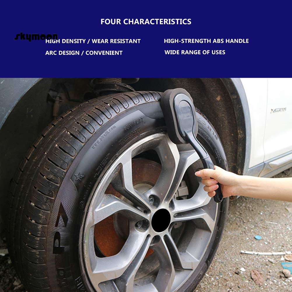 Bàn chải có đầu cọ bằng mút xốp vệ sinh đánh bóng lốp cho xe hơi tiện dụng
