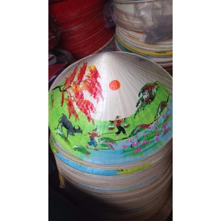 Combo 10 nón lá vẽ tranh đẹp