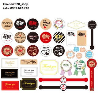 TD37_TEM DÁN CHỮ " THANK YOU", TEM BÁNH TRUNG THU  << NHIỀU SIZE- MẪU ĐẸP>>