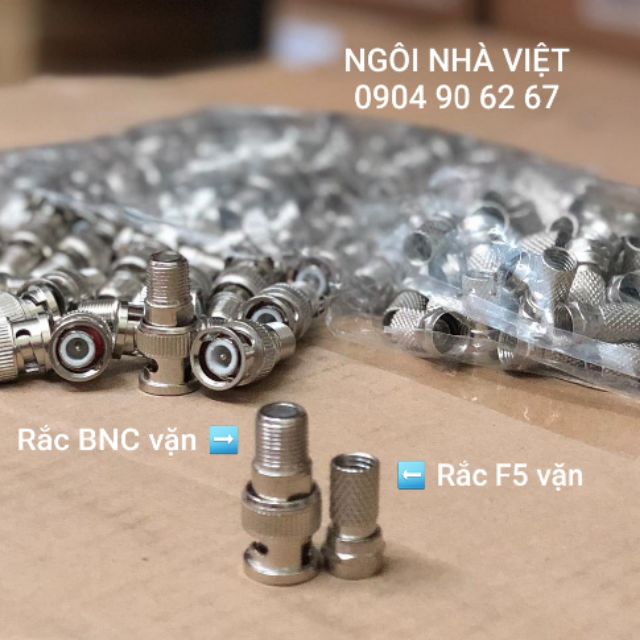 Rắc BNC và Rắc F5 vặn, dùng thi công camera hoặc thi công truyền hình cáp, (hàng xịn)