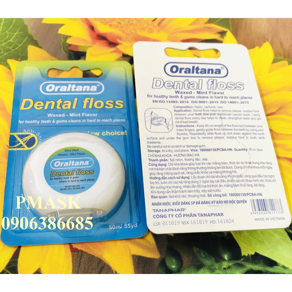 Chỉ nha khoa Oraltana 50m/ Cuộn - Chỉ nha khoa hương bạc hà Oraltana Dental Floss