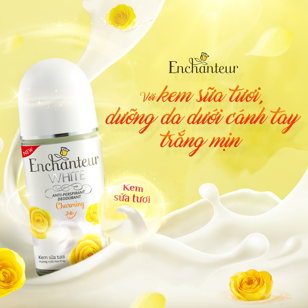 [HB Gift] Lăn khử mùi trắng da Enchanteur Charming 50ml