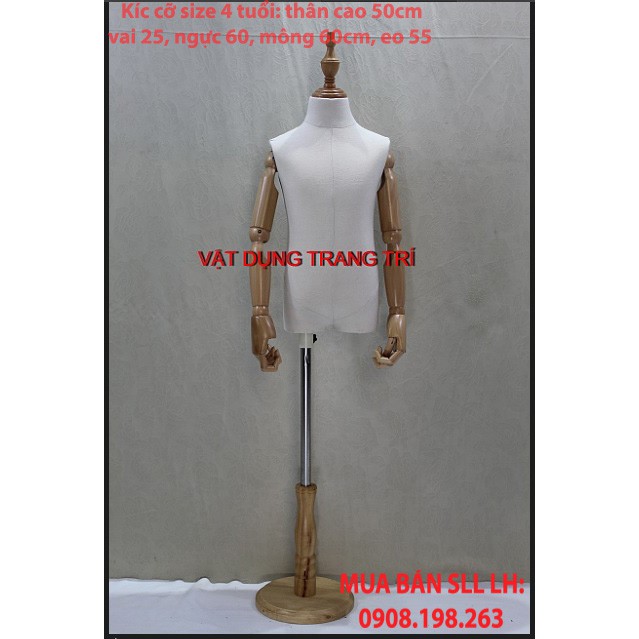 Manocanh Trẻ Em Tay Gỗ Thật