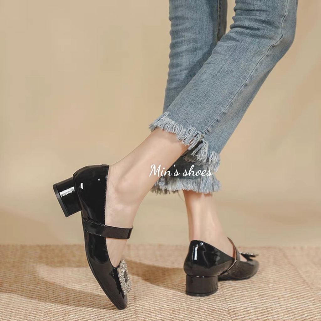 Min's Shoes - Giày Gót Vuông Da Mềm Cao Cấp VN112