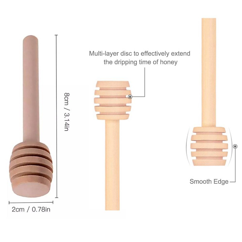 Bộ 10 cây khuấy mật ong bằng gỗ